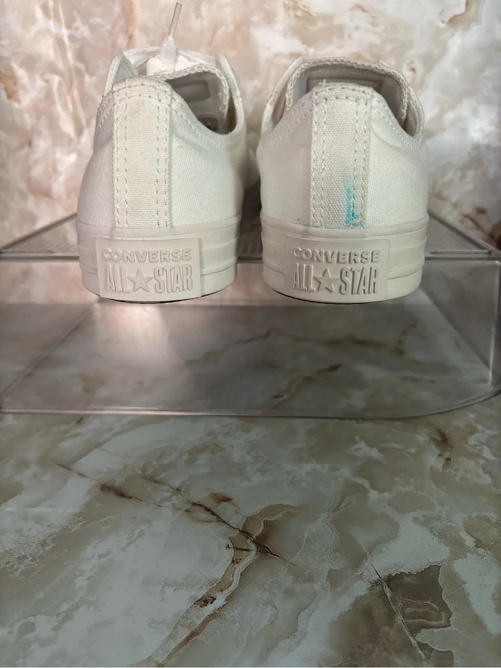 Converse Low Top Canvas Sneakers in Off-White men’s 5 women 7